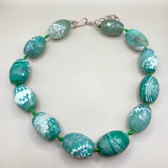Jay King DTR Sterling Silver Chunky Green Apatite Necklace - Picture 1 of 8